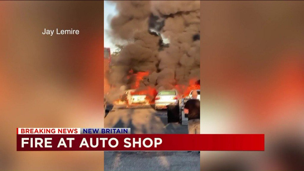 Several cars catch fire in New Britain, person taken to hospital with burns to face
