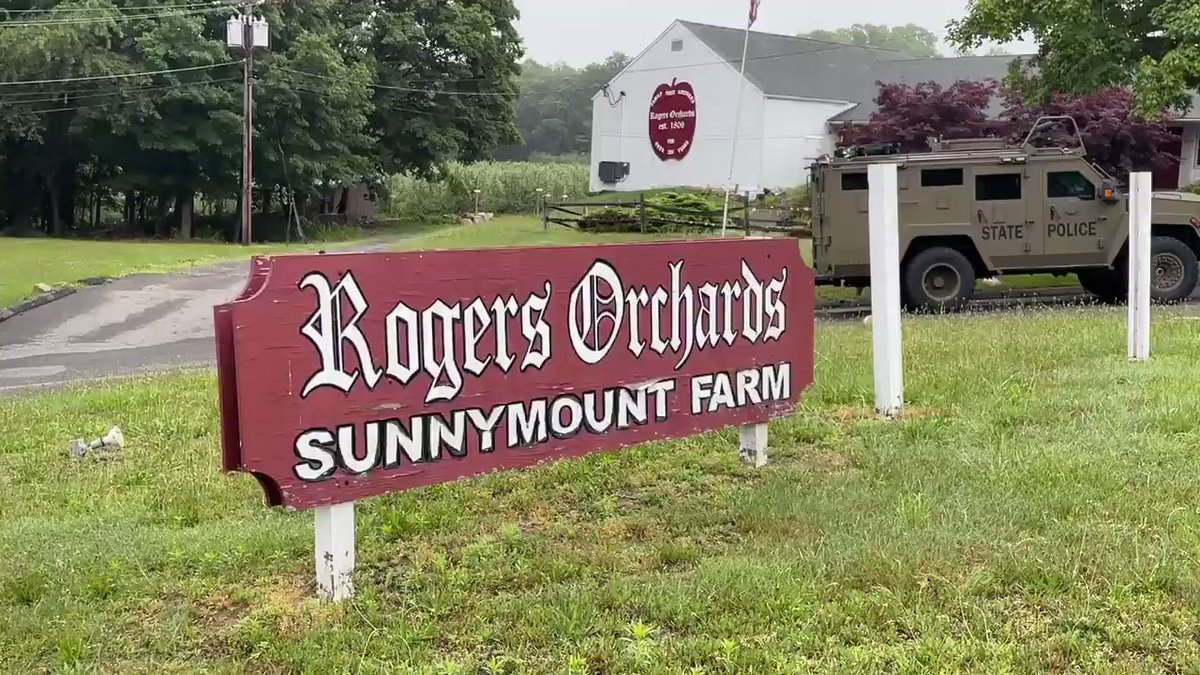 Multiple police agencies on scene of Rogers Orchards, right off the Meriden-Waterbury Turnpike at the Wolcott town line.   Police say they are searching for a male suspect believed to be armed & dangerous. People should stay inside at this time.