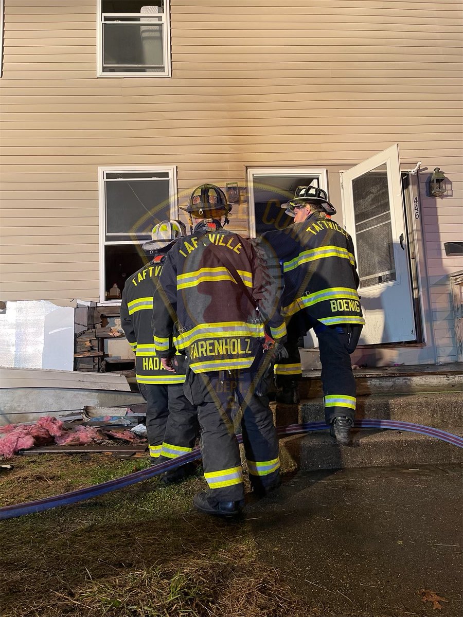 1st dwelling fire of 2022, at 4:59hrs Taftville was dispatched to a doorway on fire, 400 block of Norwich Ave.  1 line stretched and fire extinguisher in minutes.  Occum and Mohegan Tribal FAST aided.  Norwich FMO investigating