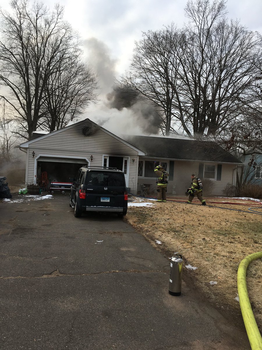 FD on scene of a house fire 37 Moulthrop St.  2nd alarm called bringing in assistance from Hamden FD to the scene, New Haven FD and Wallingford FD for town coverage.  One occupant escaped with no injuries