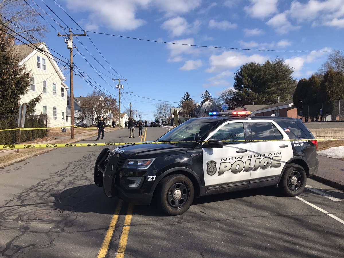 Scene in New Britain where a shooting near NBHS sends students into a soft lockdown; NBPD holding briefing in a few minutes; the latest as we get it online and on-air