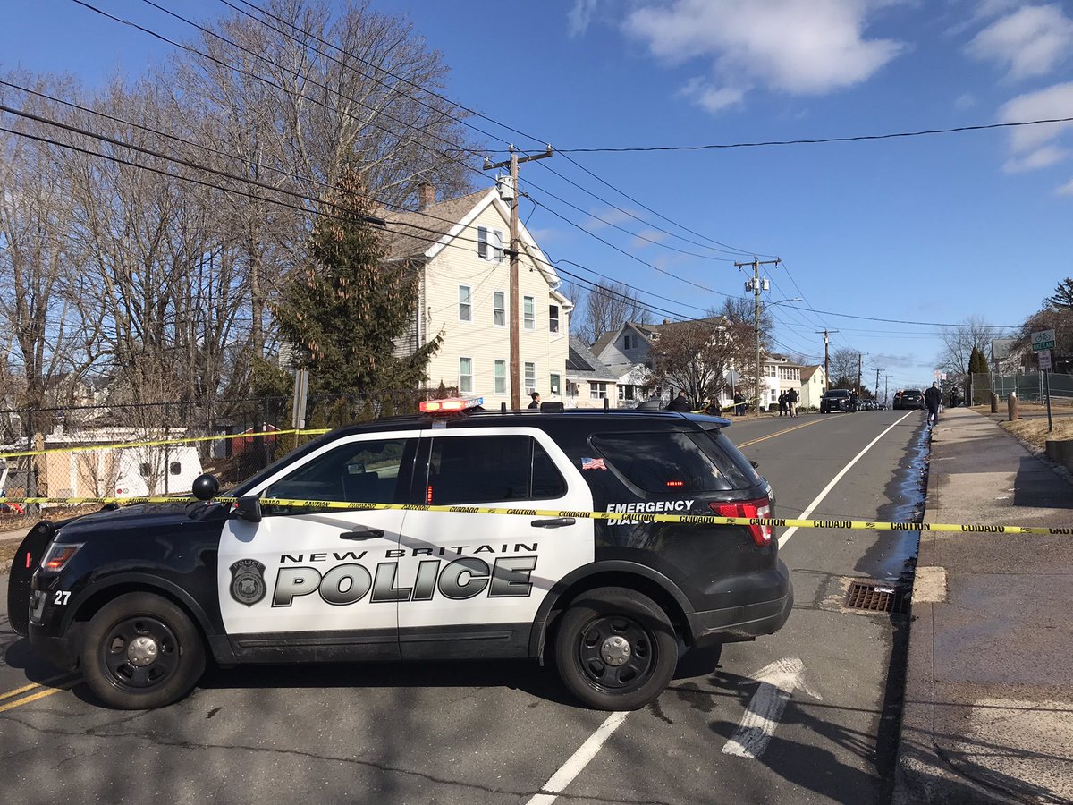 Scene in New Britain where a shooting near NBHS sends students into a soft lockdown; NBPD holding briefing in a few minutes; the latest as we get it online and on-air