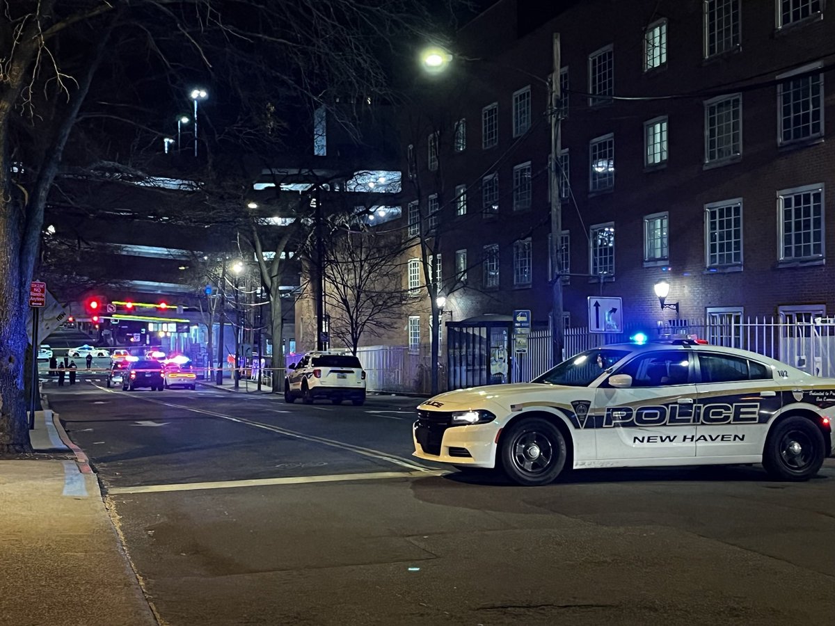 scene at a shooting in New Haven: police got a call about someone shot on S Frontage Rd. Victim was taken to Yale New Haven Hospital, status is unknown