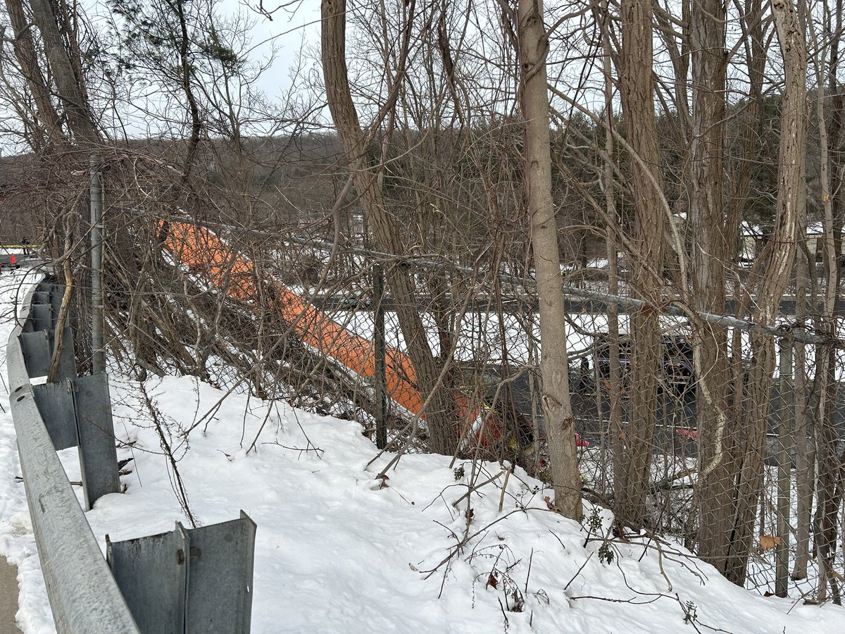 Crews have been on scene in Torrington since 5a responding to a crash involving a tractor trailer.  It appears the truck slid off the Greenwoods Road overpass onto Route 8 below it.   