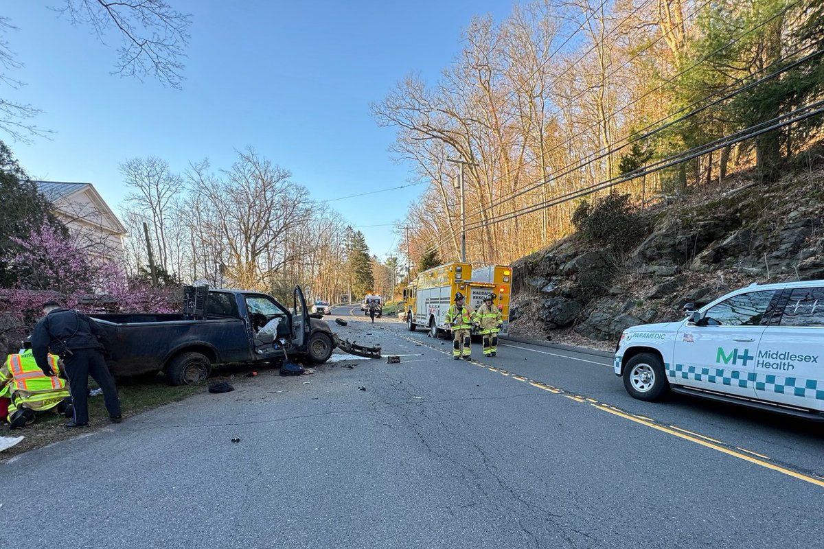One person has died and two others are injured after a crash Monday morning in Haddam, according to fire officials