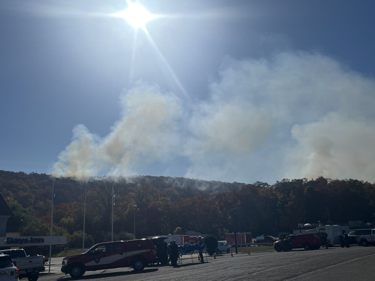 Brush fire on Lamentation Mountain in Berlin. It’s been burning since 5:45pm last night.  from this morning: Berlin fire chief says crews are working to box in the fire that’s now 25 acres.