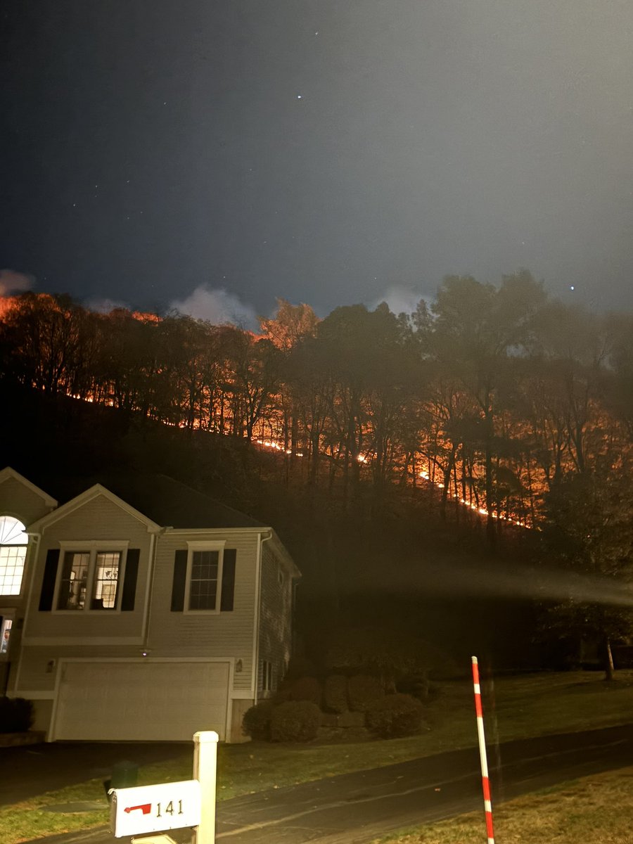 Brush fire on Lamentation Mountain in Berlin. It’s been burning since 5:45pm last night.  from this morning: Berlin fire chief says crews are working to box in the fire that’s now 25 acres. 