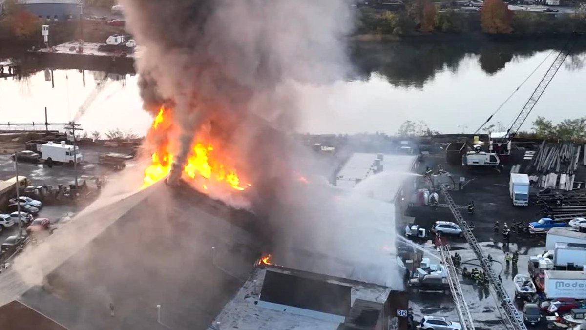 Our drone images capture the sheer scale of the fire in New Haven right now. News 8 is on the scene.  