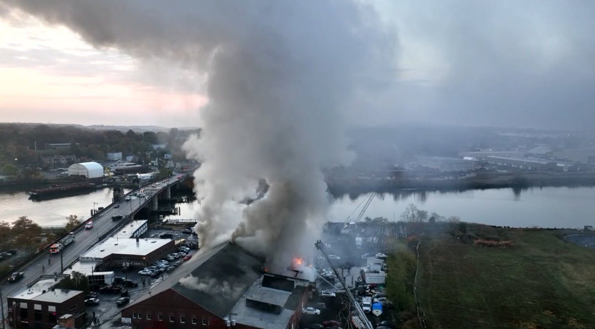 Our drone images capture the sheer scale of the fire in New Haven right now. News 8 is on the scene.  