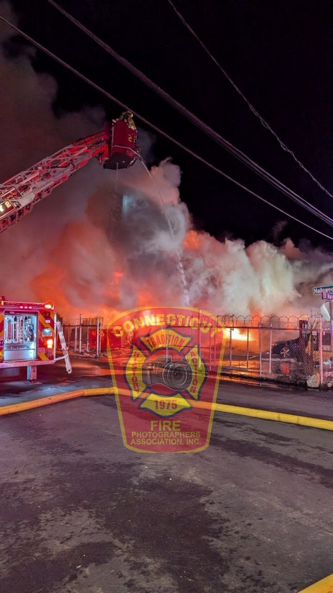 CFPA member Bill Tenca is on the scene of a 2nd alarm in an auto body shop in Stamford, CT