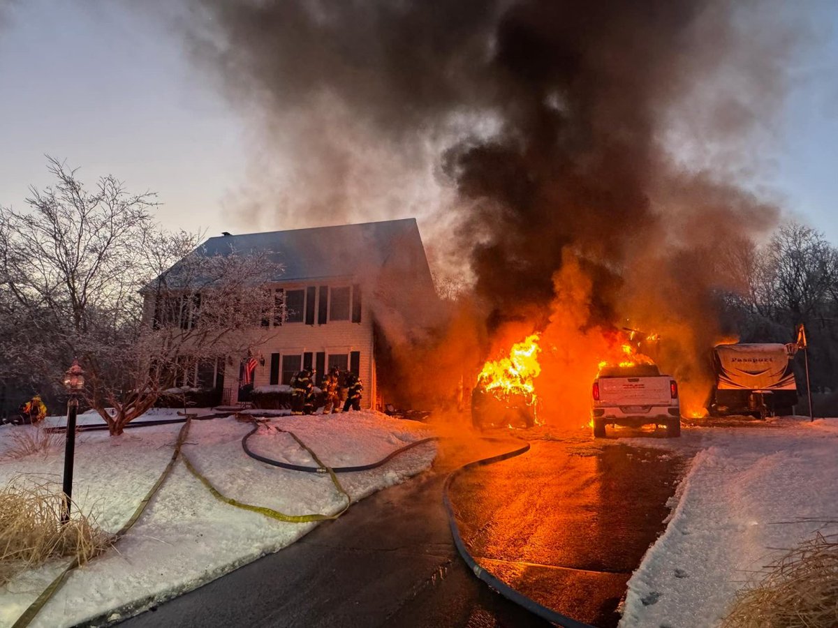 No one was injured in a garage fire in Burlington Monday night, according to the Burlington Fire Department