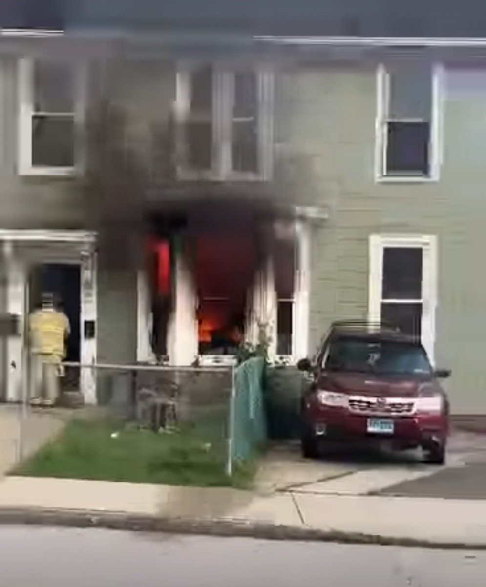 Vernon Working Fire 97 Prospect St Large 2.5 story wood residenceHeavy fire from the left and rear of the houseInitial report of possible persons trapped and vehicles on fire
