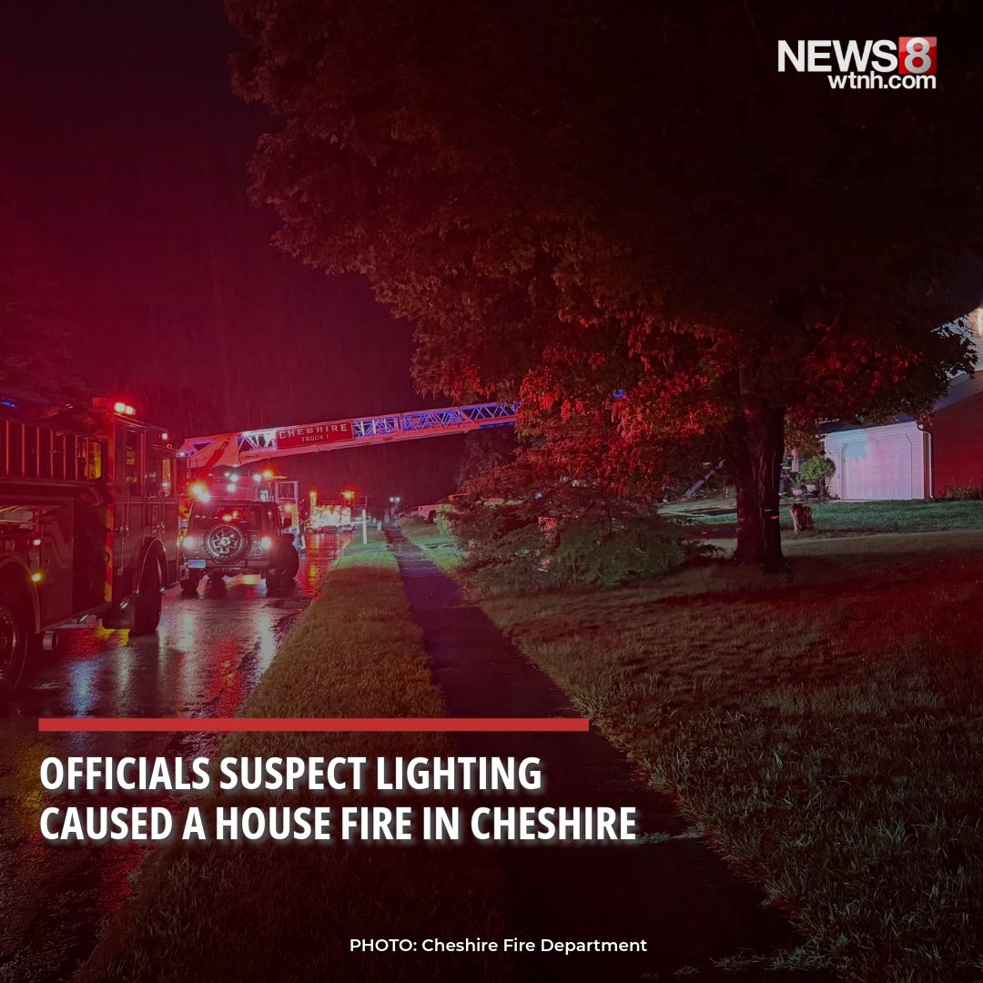 A lightning strike is believed to have sparked a house fire in Cheshire, according to fire officials