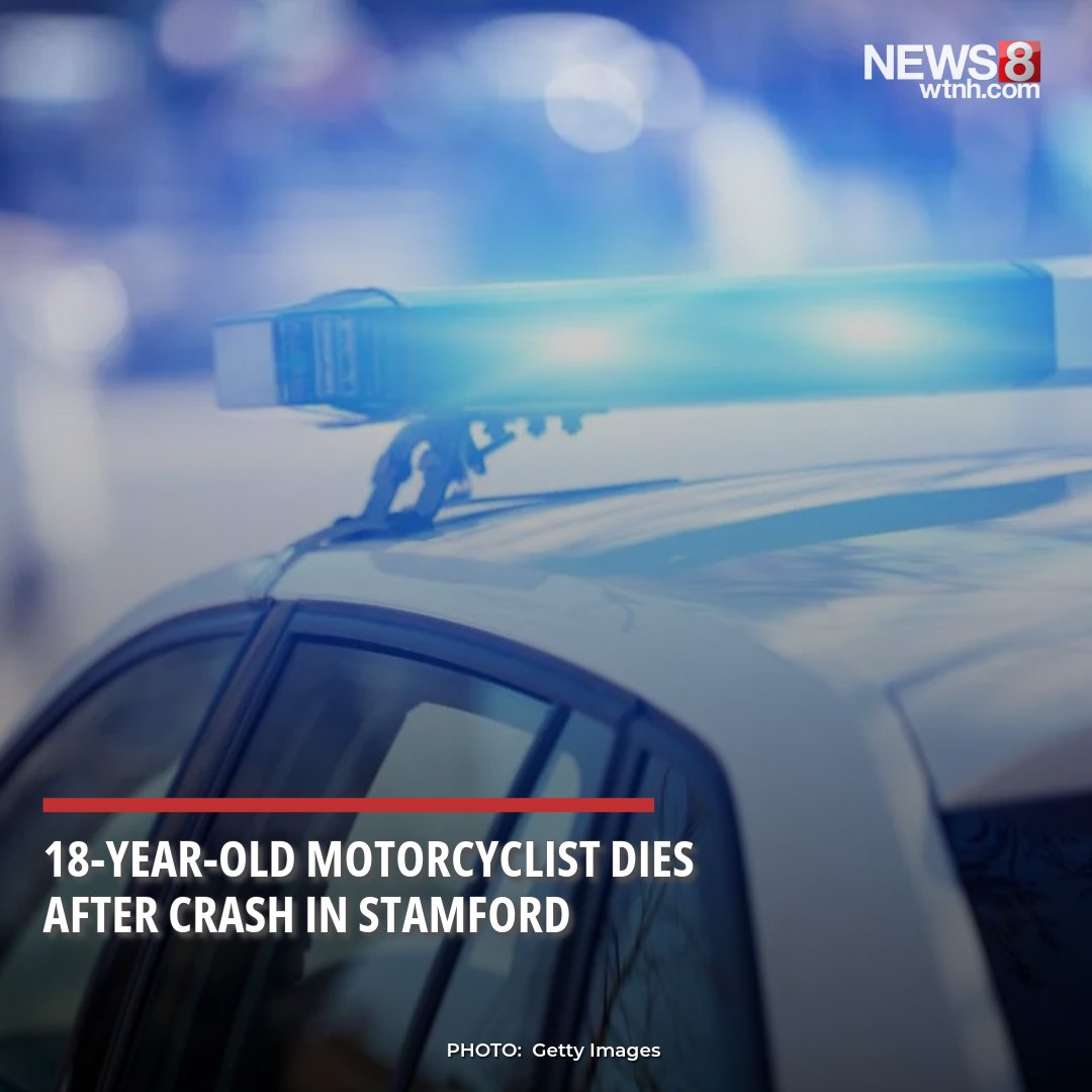 An 18-year-old motorcyclist died after a crash Tuesday night in Stamford, according to police